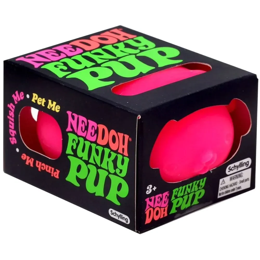 Schylling Official Needoh Funky Pup Squishy Nee doh Pink
